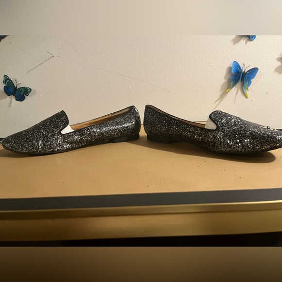 “Rampage” black with silver glitter loafers. - Picture 5 of 7